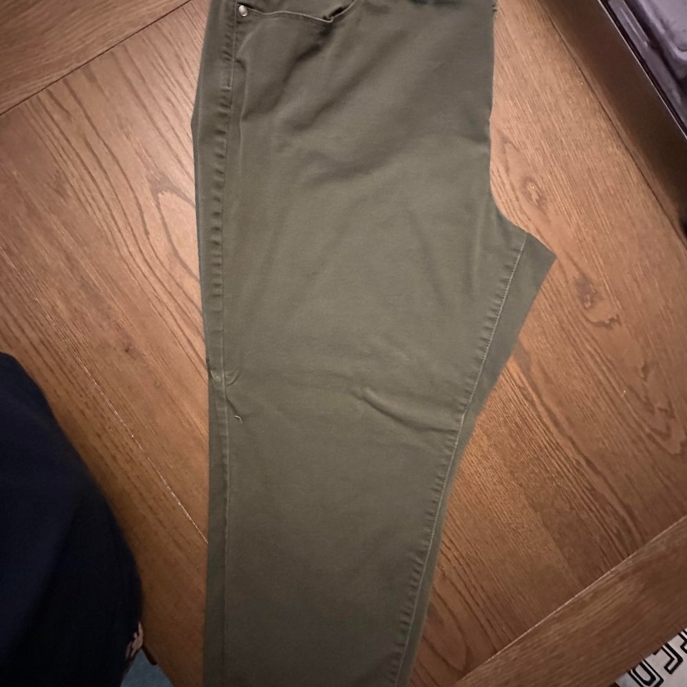 CJ Banks, Olive Green Denim Pants, Size: 24W